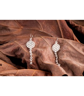 Boucle d'oreilles Fleur de Vie et Topaze