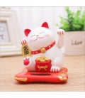 Chat Chinois Porte Bonheur Blanc solaire 7cm