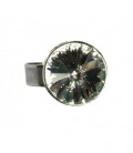 Green Swarovski crystal ring
