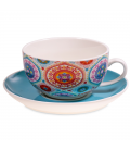 Blue Mandala Mug and Teapot Set