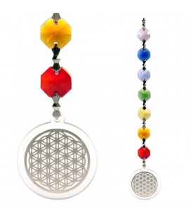 Feng Shui crystal pendant 7 chakras and Flower of Life