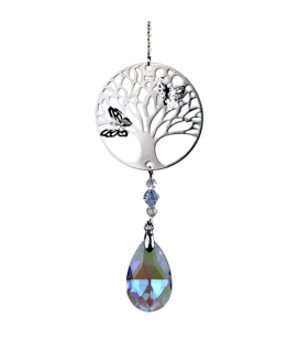 Tree of Life and Feng Shui crystal pendant