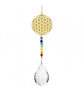 Suspension Feng Shui fleur de Vie et 7 chakras