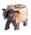 Hand-decorated wooden elephant statue