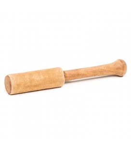 Baton en bois et cuir pour bol chantant