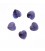 Lot of 5 small heart crystals color indigo