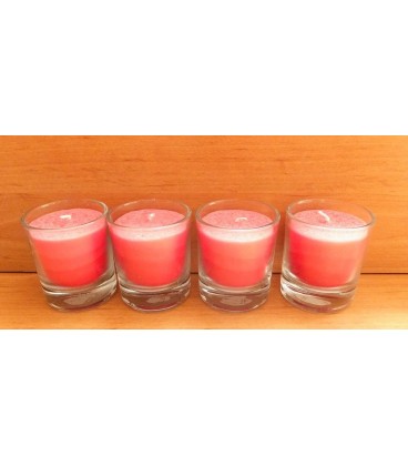 Set de 4 bougies rouge