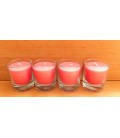 Set de 4 bougies rouge