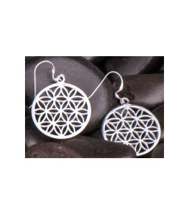 Silver flower of life earrings