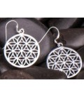 Silver flower of life earrings