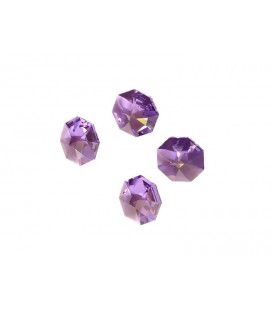 Lot de 4 petits cristaux forme diamant mauve