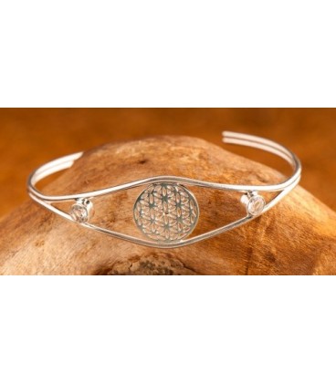 Bracelet rush flower of life with white topaz