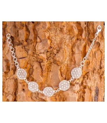 Silver flower of life bracelet
